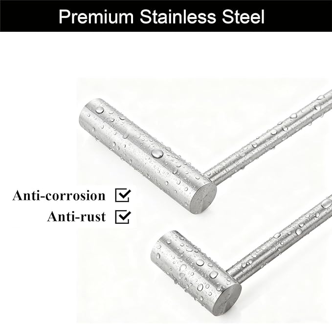 Towel Racks for Bathroom, NEWRAIN 30 inch Double Bath Towel Bar Wall Mounted, Stainless Steel Kitchen Towel Holder, Brushed Nickel Towel Rod Towel Rail Hange - Image 5