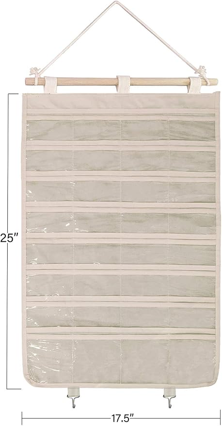BB Brotrade Hanging Jewelry Organizer,Accessories Organizer,32 Pocket Organizer for Holding Jewelries (Beige-32 Pockets) - Image 5