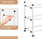 STORAGE MANIAC Expandable Shoe Rack, 12 Pairs Stackable Small Shoe Rack, Metal Adjustable Shoes Organizer for Closet, Entryway, Hallway, Garage, Front Door, Shoes Shelves, White 3 Tier - Image 6