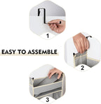 Over The Door Organizer 6-Shelves and 12 Side Pockets, Over The Door Storage for Bathroom Bedroom Nursery, Hanging Door Organizers for Baby Diapers and Kids Toys (13"x5"x54", Grey) - Image 6