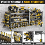 66" W Power Tool Organizer Wall Mount,4-Layer,18 Cordless Drills - Image 3