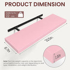 BAYKA Pink Floating Shelves 22.5in, Set of 2, Wall Mounted for Wall Decor - Image 3