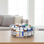 Lazy Susan Turntable Organizer, Plastic Round 360° Medicine & Vitamin Storage Tray, Rotating Pill Bottle Organizer for Bathroom Cabinet, Kitchen Countertop, Pantry, Vanity, Clear - Image 5