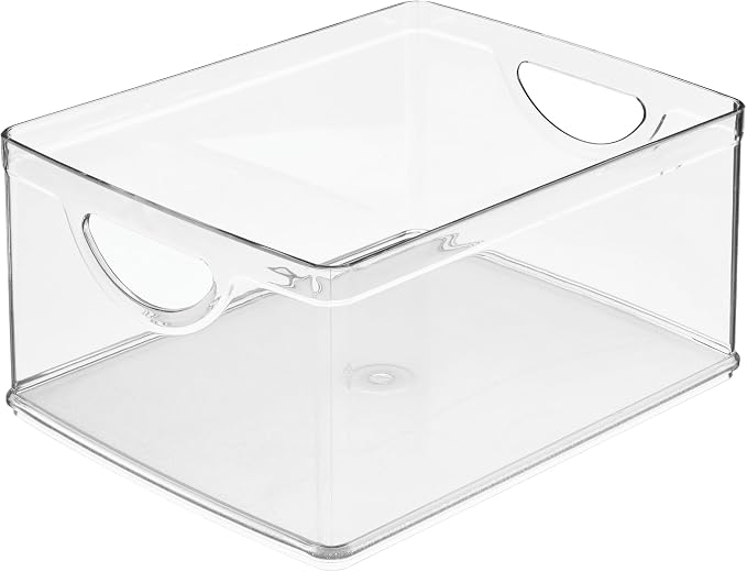 iDesign Plastic Stackable Kitchen Cabinet Storage Bin, Clear - Image 9