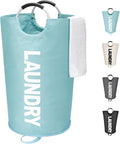 Maxsilan 125L X-Large Laundry Basket Bag, Collapsible Hamper, Light Blue by Maxsilan