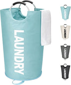 Maxsilan 125L X-Large Laundry Basket Bag, Collapsible Hamper, Light Blue by Maxsilan
