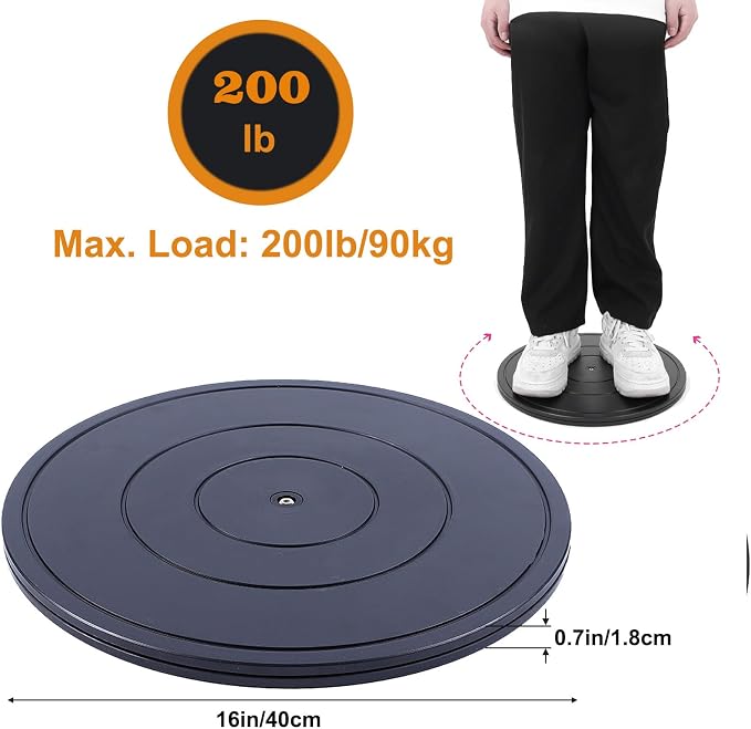 2 PCS 16 Inch Lazy Susan Turntable Heavy Duty Rotating Swivel Stand Lazy Susan with Steel Ball Bearings Flat Base Stand for TV/Computer/Monitor/Arts/Crafts/Bonsai/Statue/Cabinet Organizer - Image 5