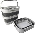 SAMMART 40L (10.5 Gallon) Collapsible Plastic Laundry Basket with Handles - Foldable Pop Up Storage Container/Organizer - Portable Laundry Hamper - Space Saving (2, Grey) - Image 2