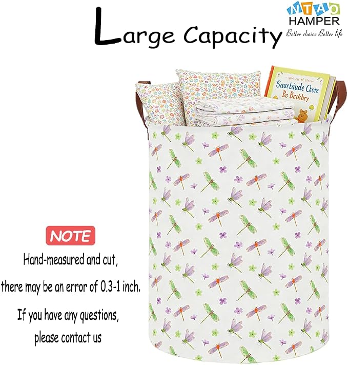 NTAOHAMPER Dragonfly Large Laundry Hamper,Laundry Basket,Baby Nursery Hamper,Waterproof Storage Bin,Clothes Organizer Basket,Room Decor(Dragonfly） - Image 4