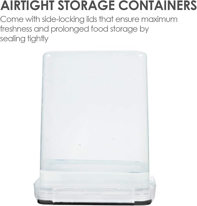 Vtopmart 5.2L Flour Sugar Storage Containers, 4 PCS, Black - Image 5