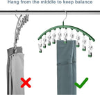 Legging Organizer for Closet, Metal Yoga Pants Hangers 1 Pack w/10 Clips Holds 10 Leggings, Space Saving Hanging w/Rubber Coated Closet Organizers and Storage, Green - Image 4