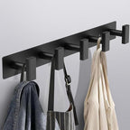 Bntuk Coat Rack Wall Mount - 5 Coat Hooks, Towel Racks for Bathroom Robes Bags Keys, Hat Rack Wall Towel Hooks Organizer Essential (Black) by Bntuk