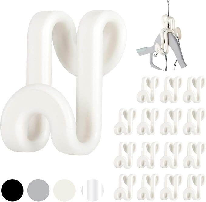Mlici 60 Pc Space Saving Hanger Connector Hooks for Closet Organizer, White by Mlici