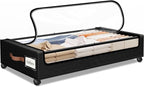 Under Bed Storage with Wheels 1Pack Storage Containers with Clear Window | Under Bed Drawers Rolling Under Bed Storage for Clothes,Shoes, Blankets (30.71 x 16.93 x 6.69 in, Black) by SpaceHacks
