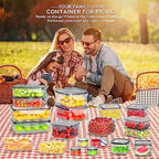 40 PCS Food Storage Containers with Lids Airtight (20 Containers & 20 Lids), Plastic Storage Meal Prep Container-Stackable 100% Leakproof & Microwave Organization and Storage Sets, Lunch Containers - Image 6