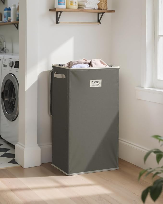 SOLEDI 100L Laundry Hamper with Lid, Large Collapsible Laundry Basket - Image 2