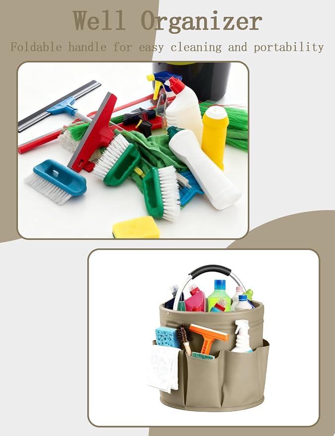 Cleaning Caddy with Handle, for Cleaning Supplies Organizer Bucket - Image 7