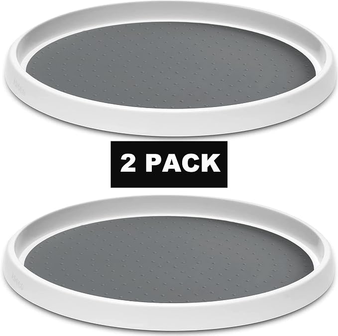 Set of 2, 12 Inch Non-Skid Lazy Susan Organizer, Pantry Lazy Susan Turntable for Cabinet, Kitchen Cabinet Organizer, Pantry Organization and Storage -Size- 12"x1.5" - Image 6
