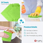 Orighty Microfiber Cleaning Cloth - 24 Pack, Green Cleaning Rags 12x11 inch - Image 6