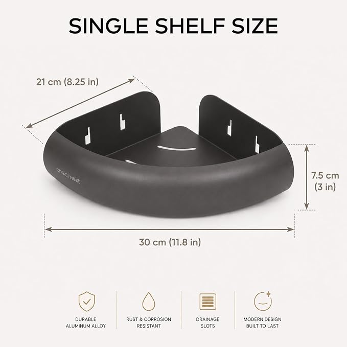 Corner Shower Caddy Suction Cup, Removable Bath Organizer Shelves - Image 7