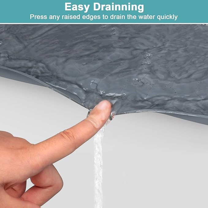 Silicone Under Sink Mat 22" x 19", Under Sink Mats for Kitchen Waterproof, Under Sink Protector Mats for Cabinets, Under Sink Tray Organizer for Kitchen and Bathroom, Gray - Image 5
