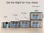 Kuject XXX-Large Shoe Storage Boxes 12 Pack, Clear Stackable Shoe Organizer | Shoe Case for Closet, Entryway & Under-Bed Storage, Drop-Front Design, Space-Saving Solution for Family Organization,Black - Image 3