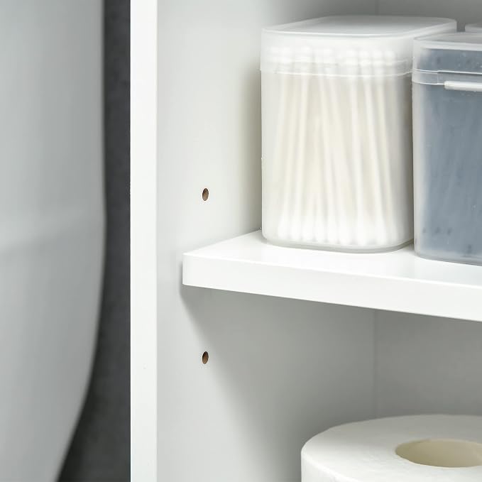 HOMCOM Over The Toilet Bathroom Cabinet Storage Cabinet White - Image 9