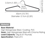 Non-Slip Metal Clothes Hangers - 5 Pack, Space-Saving Short Neck Hangers for T-Shirts, Dresses, Tank Tops, Jackets (Black) - Image 5