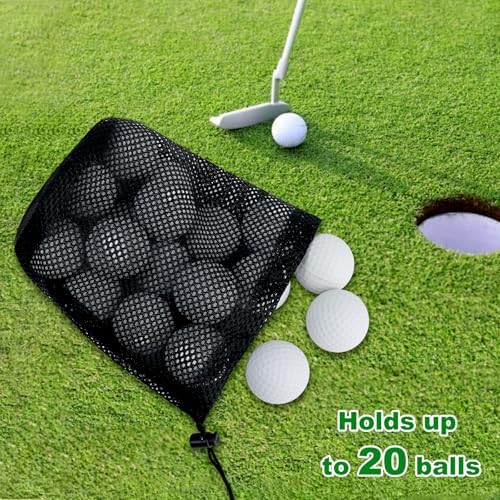 Golf Ball Storage Bag-6 Pack Mesh Bags with Drawstring，Golf Shag Bag Organizer,Sports Equipment Organizer Sack，for Collecting Half Balls Tennis Beach Trave - Image 3