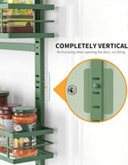 Moforoco Sage Green 9-Tier Over The Door Pantry Organizer, Pantry Organization and Storage, Black Hanging Basket Wall Spice Rack Seasoning Shelves - Image 5