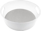 Spectrum Extra Large Tall Lazy Susan Organizer 12.25 in Oyster Gray XL High Wall Turntable Rotating for Kitchen Countertop Table Bathroom Cabinet Refrigerator Pantry Shelf Under Stink Organization by Unknown