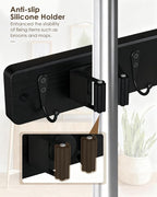 AceMining Black Broom Holder Wall Mount, 4 Holders 4 Hooks Mop Holder - Image 3