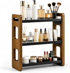 3-Tier Acacia Wood Bathroom Countertop Organizers and Storage, Vanity Bathroom Sink Organizer Shelf for Skin Care Makeup Cologne and Perfume, Small Countertop Storage Organizer for Dresser by Tviorst