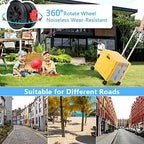Foldable Shopping Utility Cart Portable Rolling Crate Handcart with 360°Rotate Wheel,Hidden Lid,Telescoping Handle Collapsible for Travel Shopping Moving Storage Office Use(Yellow/Gray) - Image 4