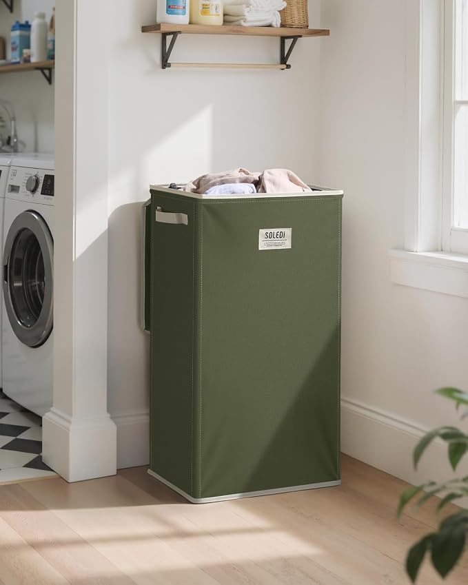 SOLEDI 100L Laundry Hamper with Lid, Large Collapsible Laundry Basket - Image 2