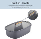 Casabella Cleaning Storage Caddy with Handle Plastic Multipurpose Organizer, Rectangle, 1.85-Gallon, Gray - Image 3