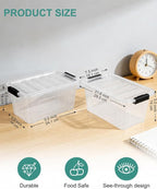 EOENVIVS Plastic Storage Bins with Lids 6 Pack, 7 Quart Storage Containers With Black Buckle Latch, Stackable Storage Organizers for Home Pantry Office Classroom Organization, Clear - Image 2