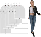 MsKitchen 6 Pack Short Garment Bags (24x31") - Dustproof Covers for Kids Clothes - Durable PEVA Storage Bags with Sturdy Zipper for Dance Costumes, Tops & Folded Pants (Translucent) - Image 2