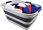 SAMMART 30L(8 gallon) Collapsible Plastic Laundry Basket - Foldable Pop Up Storage Container/Organizer - Space Saving Hamper/Basket - Water Capacity 24L(6.3 gallon) (1, Grey/Slate Grey) - Image 6