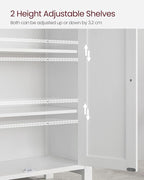VASAGLE Bathroom Floor Storage Cabinet, Adjustable Shelves, Cloud White - Image 4