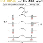 TOPIA HANGER 4 Tier Metal Skirt Hangers with Clips 80% Space Saving 4 Pack - Image 4