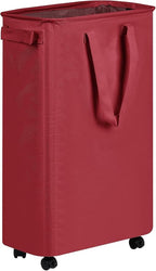 efluky Slim Laundry Hamper with Wheels, Rolling Laundry Basket for Clothes, Small Laundry Basket for Bedroom, Dorm and Laundry Room, 60L (12.7 Gallons) Red by efluky