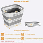 OOAMBB 43L+43L Collapsible Laundry Baskets plastic (Grey, 2 Packs) - Image 5