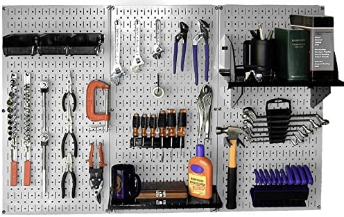Wall Control 30-WRK-400GB Standard Workbench Metal Pegboard Tool Organizer,Gray/Black by Wall+Control