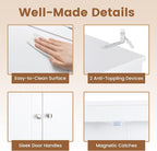 Giantex Over The Toilet Storage Cabinet, 31.5''W Freestanding Space Saver with Doors, Adjustable Shelf & Toilet Paper Holder, Over Toilet Bathroom Organizer for Laundry, Restroom, White - Image 7