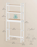 SONGMICS 3-Tier Bamboo Over The Toilet Storage, Adjustable Shelf, 66.9''H - Image 3