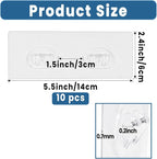 10 Pack Shower Caddy Adhesive Replacement, Shower Shelf Strong Adhesive Hooks, No Drilling, Transparent WaterProof Strips for Bathroom Shelves & Kitchen Racks - Image 2