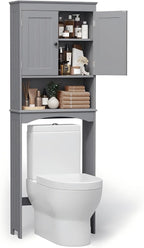 Bealife Over The Toilet Storage Cabinet with Open Shelf - Grey - Image 9