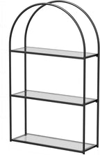 Crofy 3-Tier Arched Wall Shelf with Black Frame & Transparent Shelves by CrofyLLC