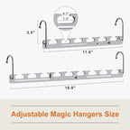 Sindax Space Saving Hangers Telescopic, 6 Holes Clothes Hangers Adjustment to 9 Holes, Upgraded Sturdy Metal Clothes Hangers Space Saving for Heavy Clothes, Closet Organizers and Storage - 5 Pack - Image 8